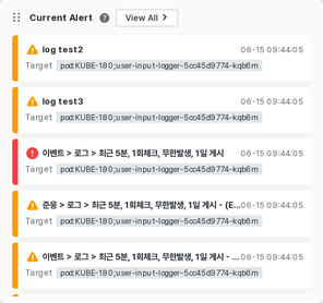 실시간 알람 현황 패널