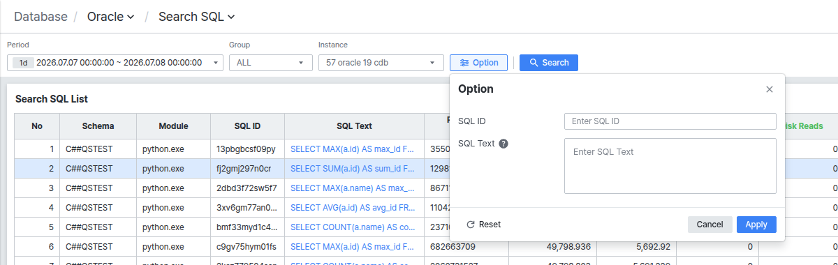 Option 팝업