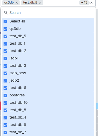 Database 필터 드롭다운